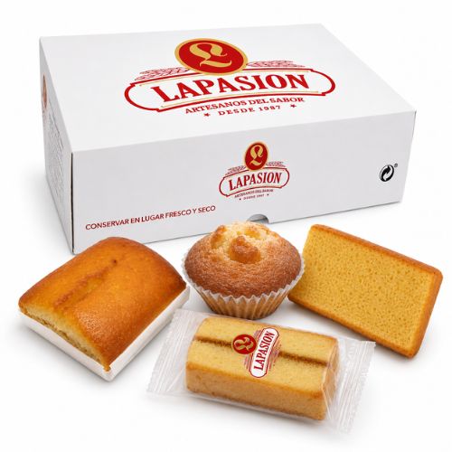 Caja Surtida Desayunos Hostelería y Familia | Magdalenas y Bizcochos Envueltos | 33 Unidades