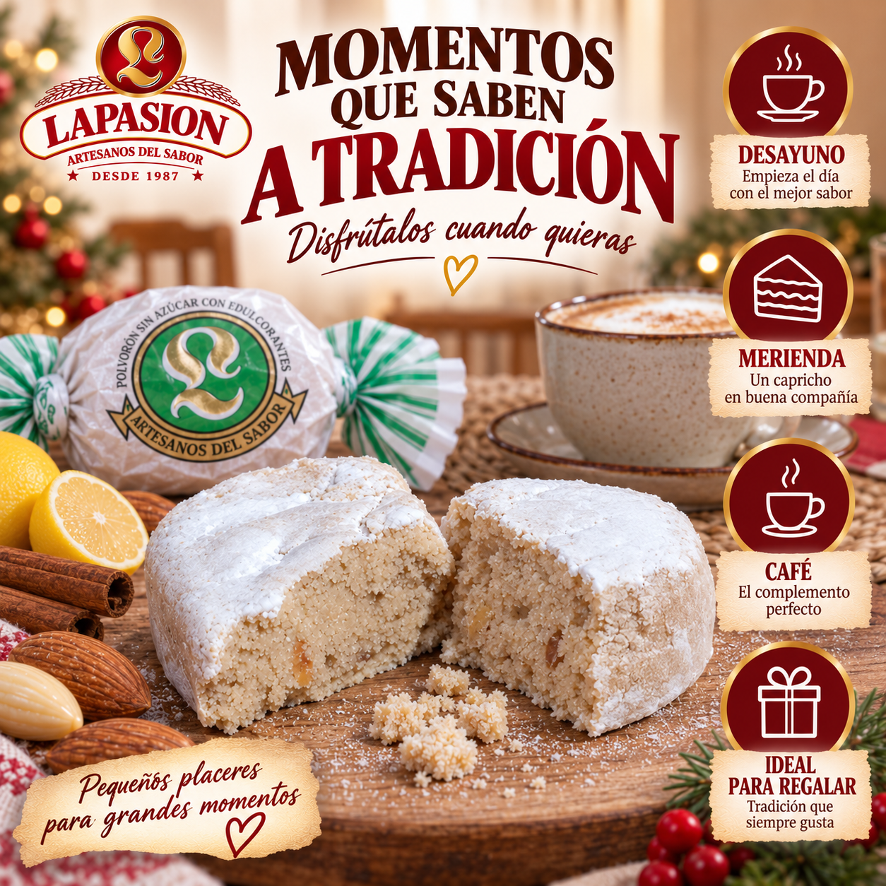 Polvorón de Almendra Sin Azúcar - Imagen 7
