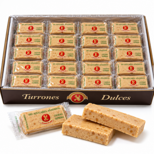 Portions de nougat tendre : qualité suprême, sans sucres ajoutés