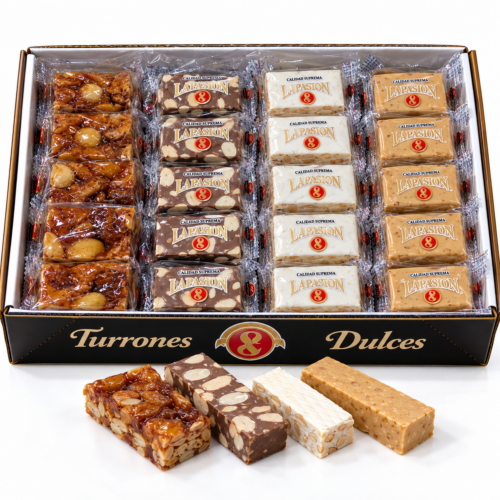 Porciones de Turrón Surtidas 4 Tipos | Calidad Suprema