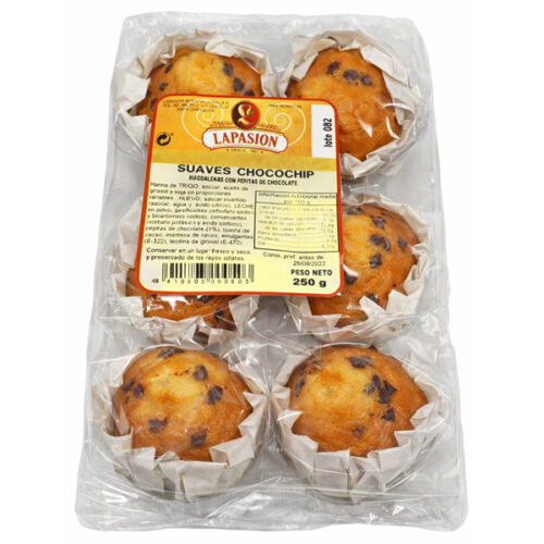 Magdalenas Suaves con Chips | 250g x 7 paquetes