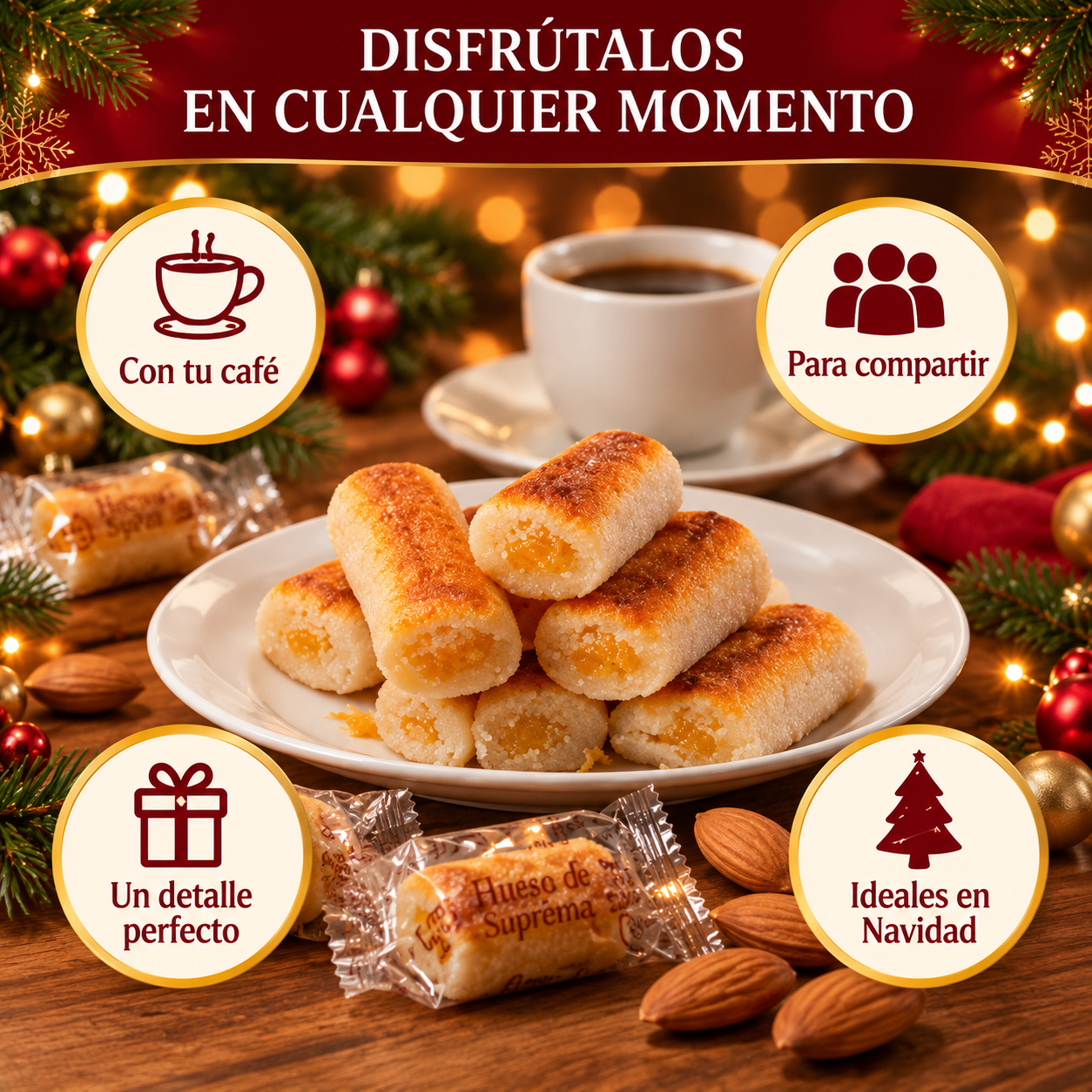 Huesos de Mazapán Suprema Rellenos de Yema Confitada - Imagen 6