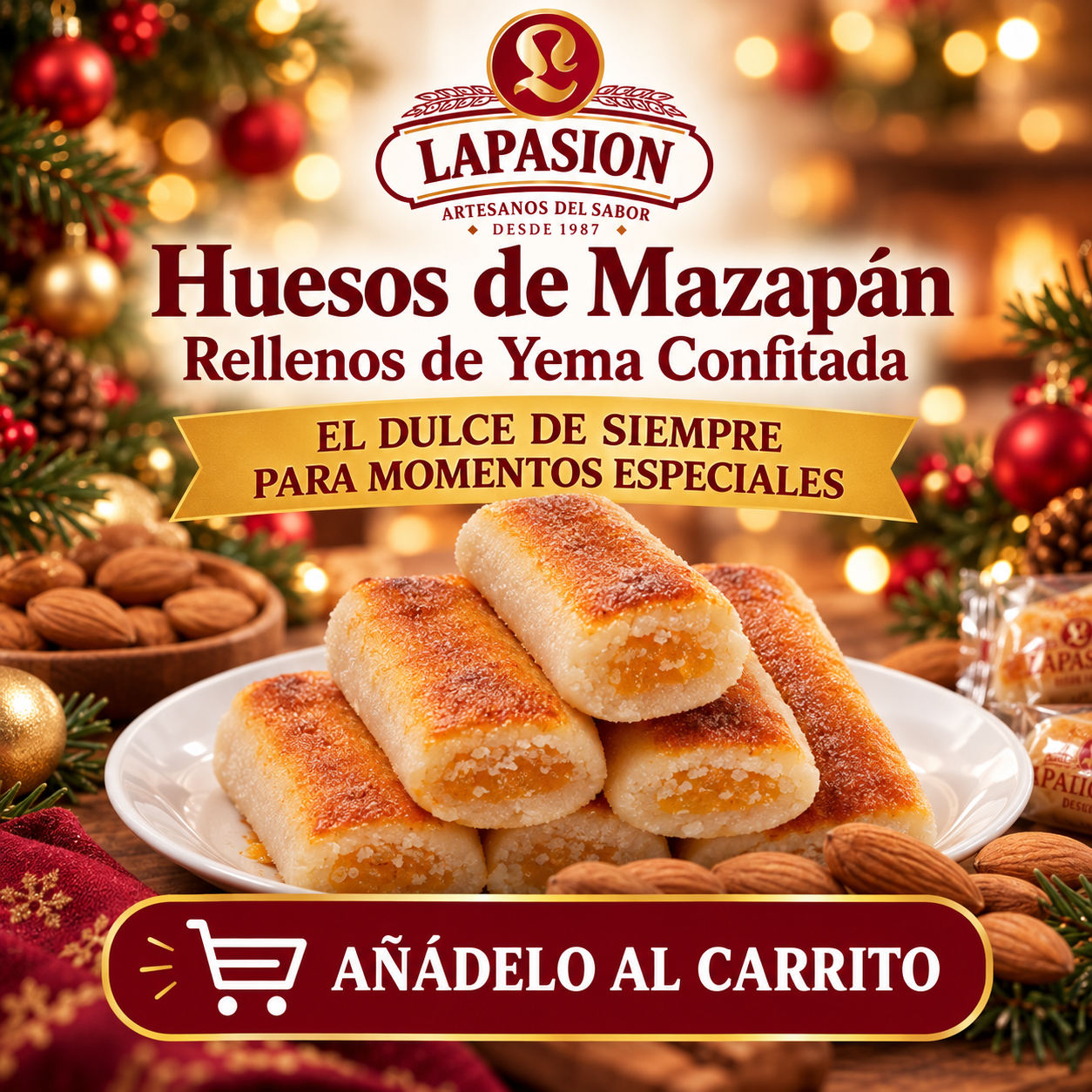 Huesos de Mazapán Suprema Rellenos de Yema Confitada - Imagen 9