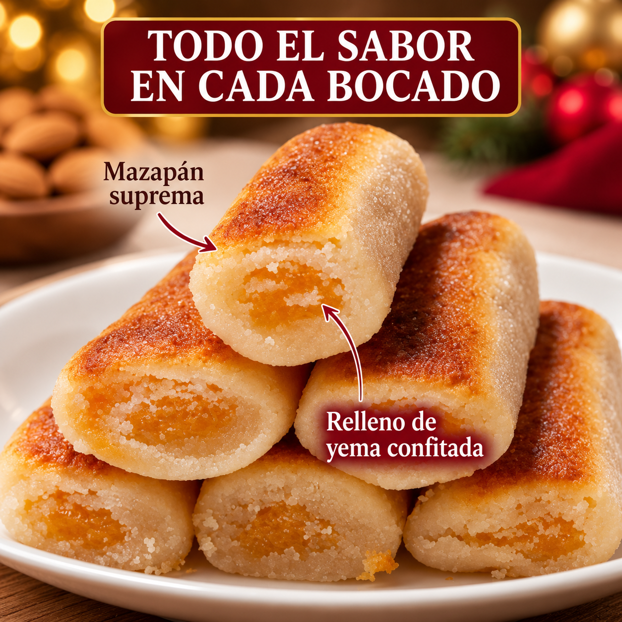 Huesos de Mazapán Suprema Rellenos de Yema Confitada - Imagen 4