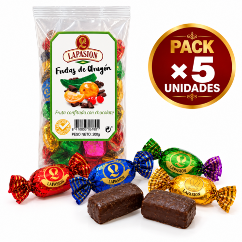 Fruits of Aragon | Candied fruit with Chocolate Coating | 200g