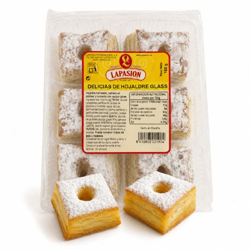 Delicias de Hojaldre con Azúcar Glass 6 unid | 180 g X 12 paquetes