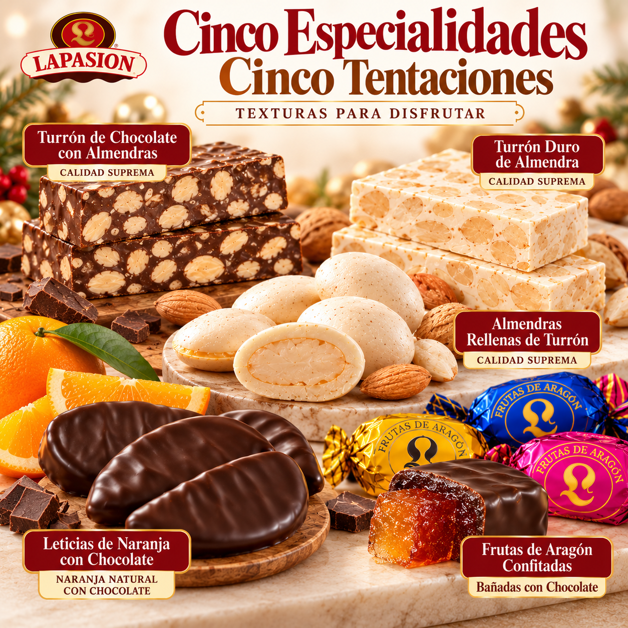 Caja de Especialidades Navideñas LaPasion – Surtido Gourmet 1 kg - Imagen 4