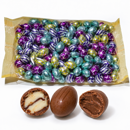 Huevos de Chocolate Surtidos con Relleno de Avellana y Crema Blanca LaPasion – 1 kg