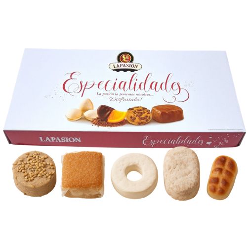 Caja Surtida de Especialidades Navideñas sin Azúcares Añadidos – LaPasion | 1 Kg | Mantecado casero, Marquesas, Roscos de vino, Polvorón de almendra y Figuritas de mazapán | Calidad Suprema