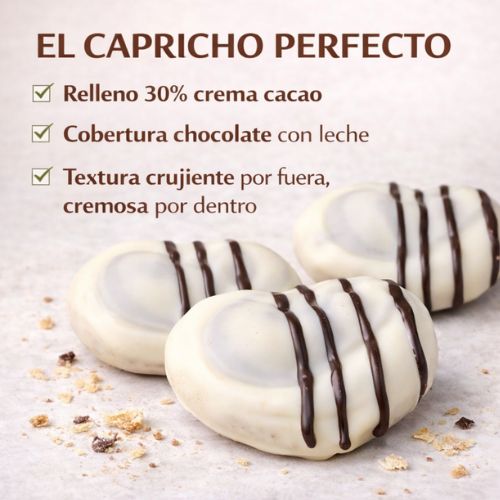 Blister Palmeras de Hojaldre con Chocolate Blanco LaPasion | Rellenas de Crema de Cacao | 200g - Imagen 3