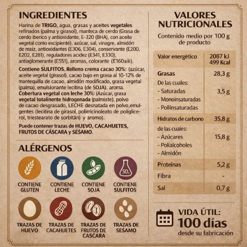 Blister Palmeras de Hojaldre con Chocolate Blanco LaPasion | Rellenas de Crema de Cacao | 200g - Imagen 6