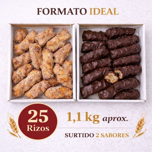 Pack Surtido Rizos de Hojaldre LaPasion | Lazos Jugosos con Azúcar + Chocolate Bombón | 2 x 550g (25 uds aprox.) - Imagen 4