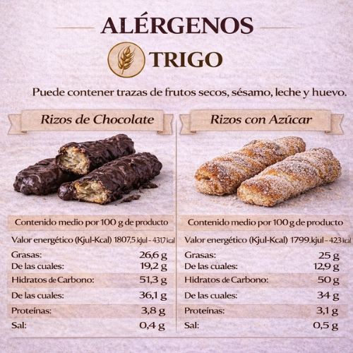 Pack Surtido Rizos de Hojaldre LaPasion | Lazos Jugosos con Azúcar + Chocolate Bombón | 2 x 550g (25 uds aprox.) - Imagen 6