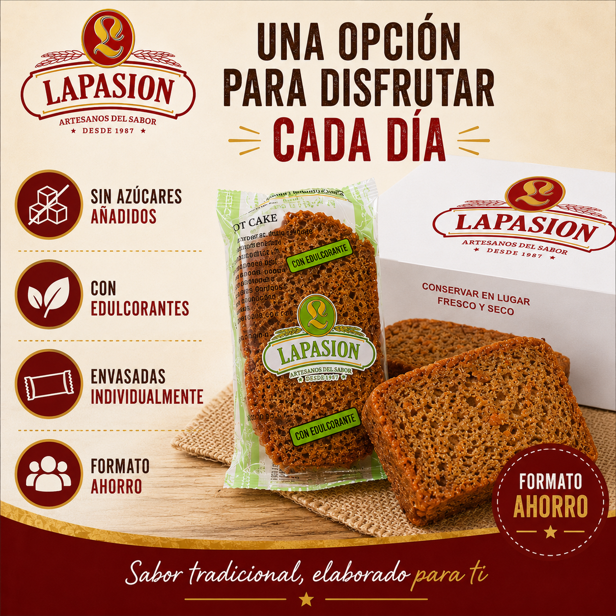 Cake de Zanahoria LaPasion 80 g – Sin Azúcares Añadidos | 2 kg | 23 ud arpox. - Imagen 6