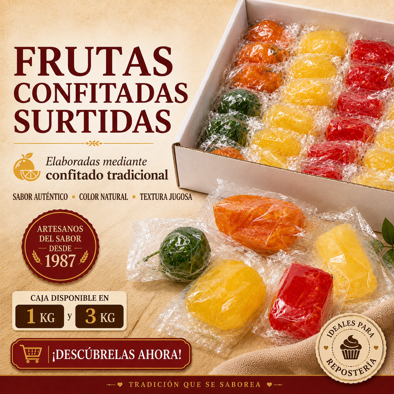 Frutas Confitadas Surtidas LaPasion | Confitería Tradicional para Repostería - Imagen 2