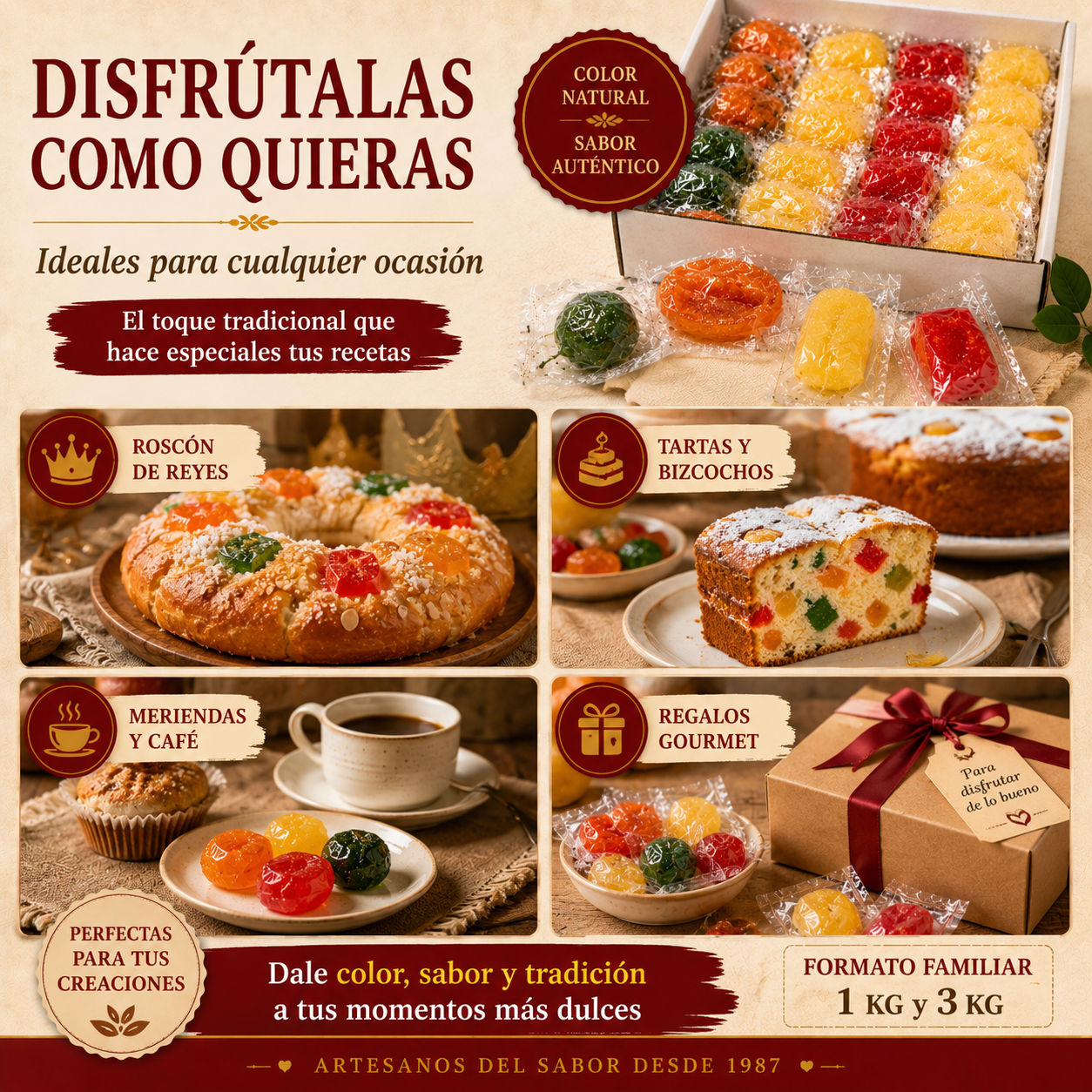 Frutas Confitadas Surtidas LaPasion | Confitería Tradicional para Repostería - Imagen 7