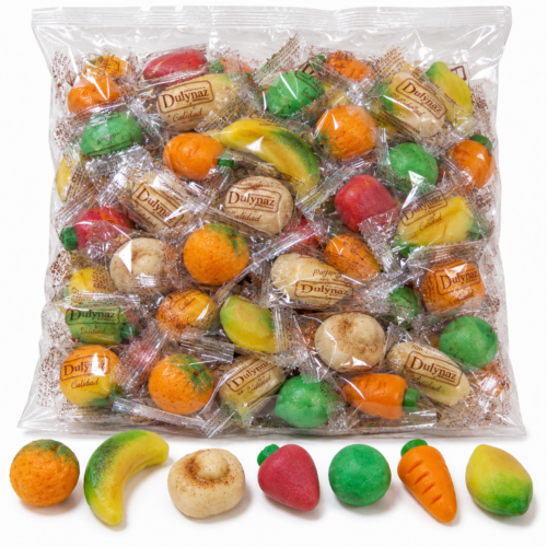 Frutitas de Mazapán de Colores y Sabores Variados | Dulces Tradicionales de Navidad | Bolsa 1 kg