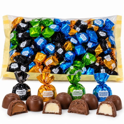 Bombones Surtidos LaPasion 1 kg | Chocolate con Leche y Negro con Cremas Variadas