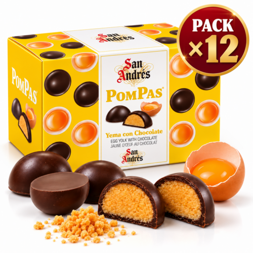 PomPas de Yema con Chocolate San Andrés 150 g | Pack 12 Unidades