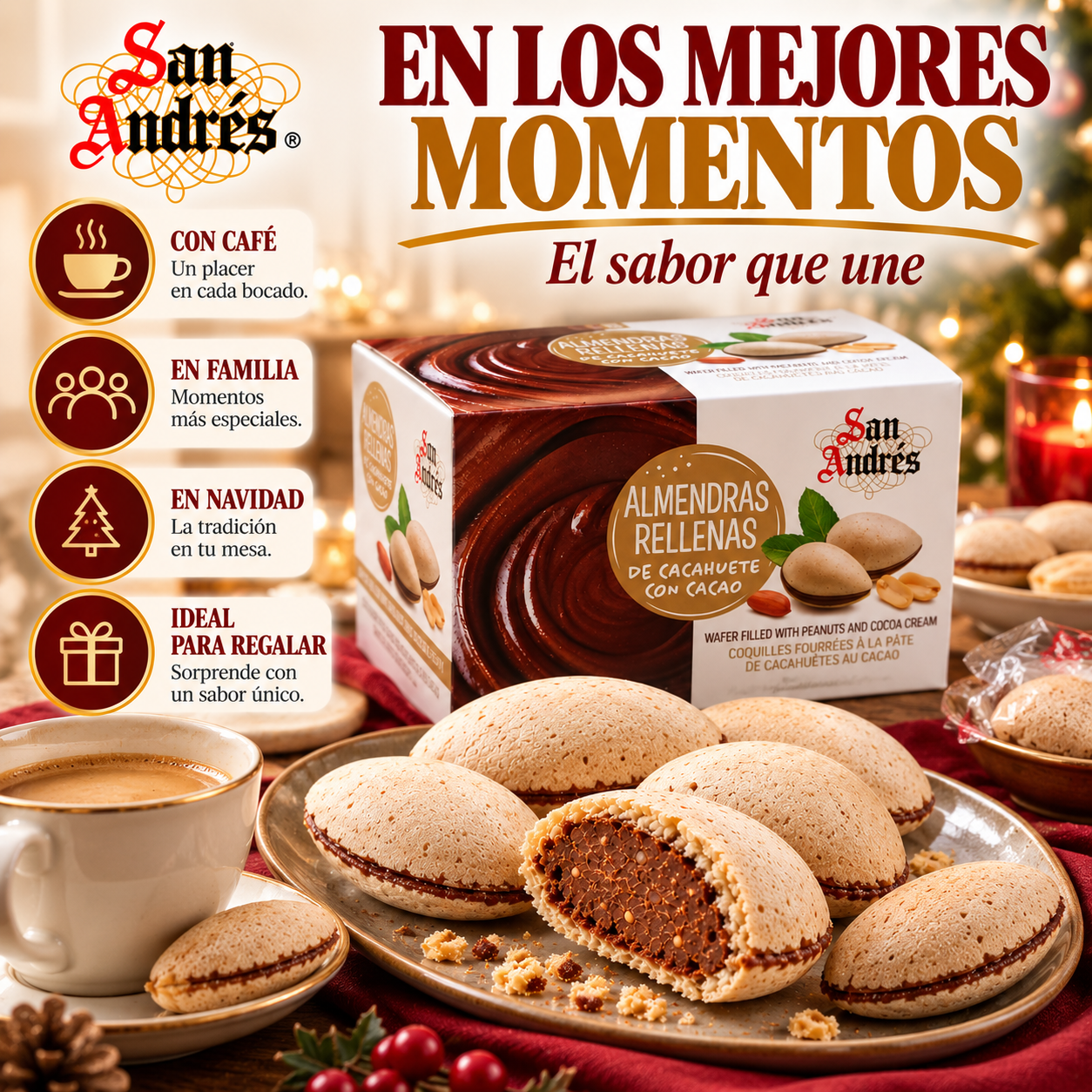 Almendras Rellenas de Cacahuete con Cacao San Andrés 150 g - Imagen 5