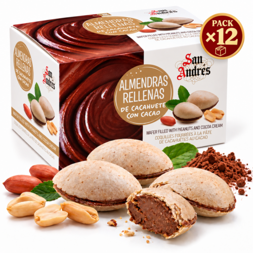 Almendras Rellenas de Cacahuete con Cacao San Andrés 150 g