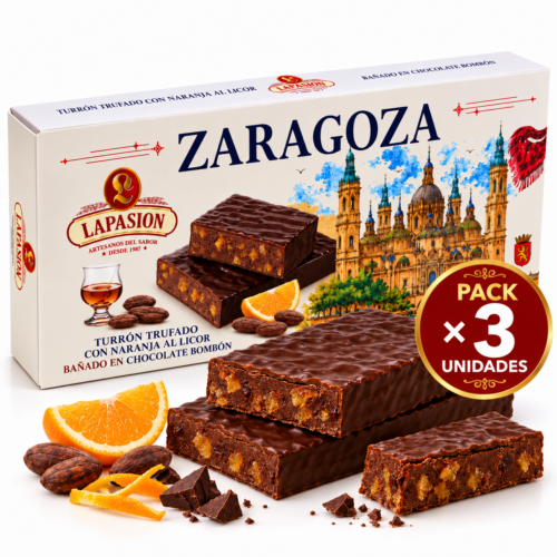 Turrón Trufado con Naranja al Licor Bañado en Chocolate Negro LaPasion | 200 g