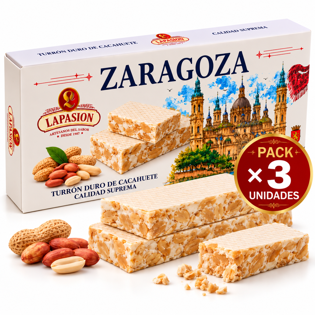 Turrón Duro de Cacahuete Calidad Extra LaPasion | 150 g